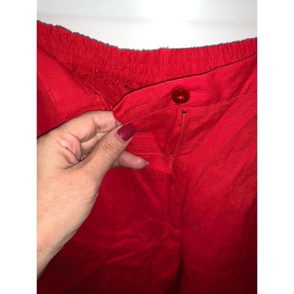 Women's Medium Shorts 2 Piece Set Geranium Red & Animal Print Casual - Picture 5 of 15